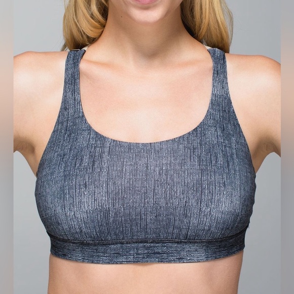 Lululemon women's grey multi color the energy sporty athletic sports bra in US 6 - Picture 2 of 7
